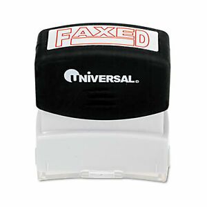 Universal 10054 Message Stamp, FAXED, Pre-Inked-Re-Inkable, Red