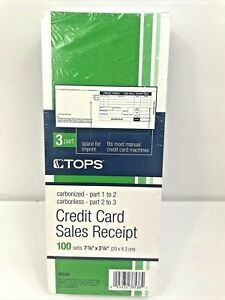 Tops Credit Card Sales Slip, Three-Part Carbonless, 100 Forms (TOP38538)