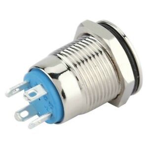 12V Push Button Switch 12mm Accessory LED Momentary Replacement Silver