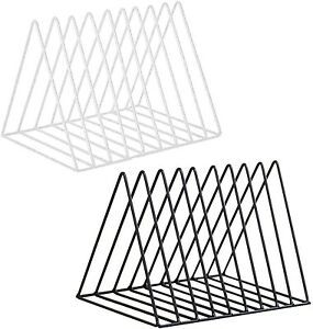 2 Pack Triangle Desktop Magazine File Holder Rack, Sturdy 9 Slot Bookshelf for O