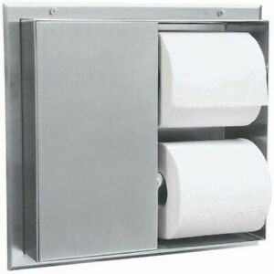 Bobrick Partition-Mounted Toilet Tissue Dispenser with 2 Toilet Compartments