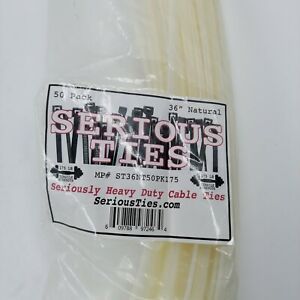 Serious Ties - Extra Heavy Duty Cable Ties (50 ct, 36 inch/175Lbs/Natural)