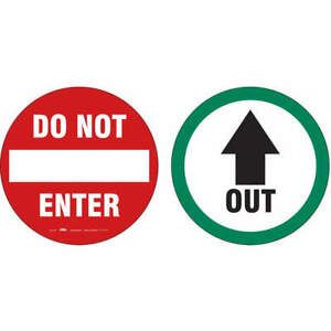 CONDOR 487D49 Exit Sign,6 in x 6 in,Vinyl