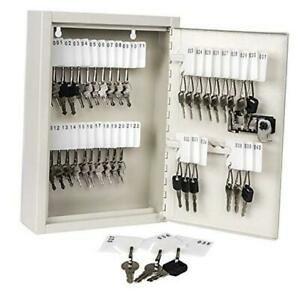 Key Storage Lock Box with Code,Locking Key Cabinet,Key 40 Keys White