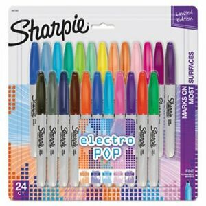 Sharpie 1927350 Fine Point Electro Pop Marker, Assorted, 24 Markers (SAN1927350)