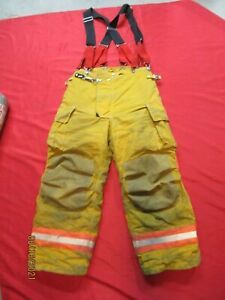 QUAKER  32 X 27 Firefighter Turnout Bunker PANTS GEAR RESCUE TOWING SUSPENDERS