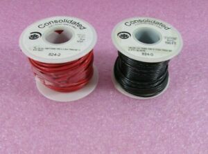 2x Consolidated UL 1007/1569 105C CSA TR64 Wire 16AWG 80+ft ea 824-0/2 (Blk/Red)
