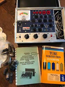 VINTAGE EICO 635 Portable TUBE TESTER W/Operating Inst. &amp; Tube Data Clean WORKS