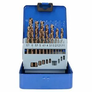 19Pcs HSS Metal Cobalt Twist Drill Professional Cobalt Stainless Steel Kit