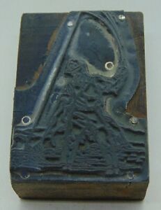 Vintage Printing Letterpress Printers Block Fisherman Netting Fish