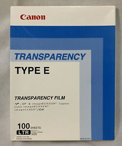  New Open Box Canon Transparency Film 100SHEETSType E Item NO 6101AJ28AA 