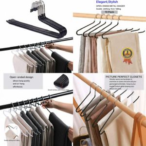 PJJXMY Pants Slack Trousers Hangers - 10 Pack, Space Saving Slim Strong Black