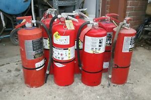 Lot of 7 Empty Fire Extinguishers - Amerex, Ansul, Simplex  A411 20lb