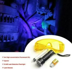 Car A/C System Leak Test Detector UV Flashlight Protective S0J Kit Glasses F2Y1