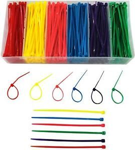 480pieces 4 Nylon Cable Ties Self-Locking Zip Ties Multi-Color NEW