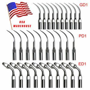 10X Dental Ultrasonic Piezo Scaler Tips Fit DTE SATELEC GD1ED1-PD1 135°C