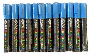 Expo Blue Bright Stick Markers, Factory Sealed, Brand New - 12 Pack