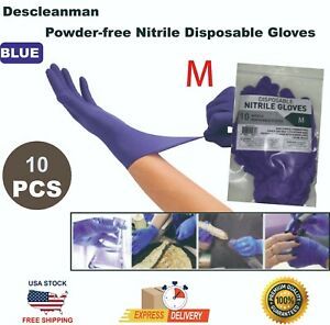 10 pcs Nitrile Gloves Descleanman glove Powder-Free M-Size - Made in Malaysia