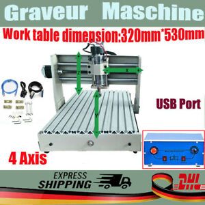 CNC3040T 4 AXIS USB Router Engraver 400W Engraving 3D Drilling Milling Machine!!