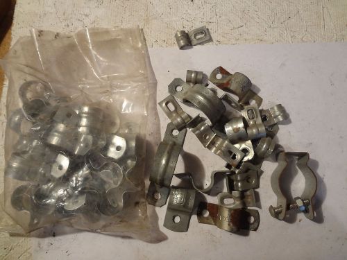 Lot of pipe / conduit clamps strap hangers new &amp; used for sale
