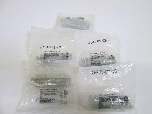 LOT OF 5 HARTING HOUSING CONNECTOR HAN 24 E-BU-S *NEW IN FACTORY BAG*
