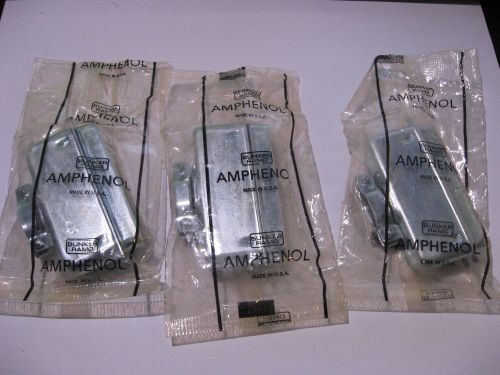 Qty 3 amphenol 57-30500 metal connector shell with 50 pin male centronics - nos for sale