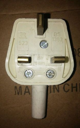 International Configurations 3 Pole UK Power Cord Plug, Lot Of 15, #72130