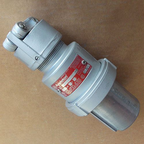 Appleton acp6034bc 60 amps 4 pole 3 wire 600 volts style 2 plug used for sale
