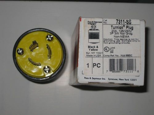 Pass &amp; seymour 7311ss male twist lock plug, 3p3w, 20a 125/250v for sale