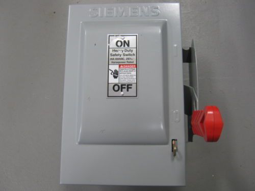 Siemens Heavy Duty Safety Switch HNF361, 30 amp, 3 pole,600 Volt Non-fused (NIB)