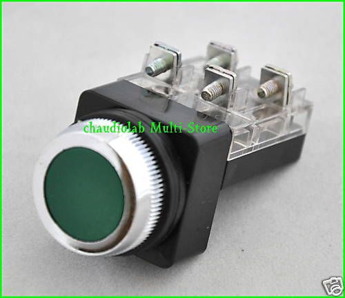 2x new flat momentary pushbutton switch no+nc  green #44698 for sale