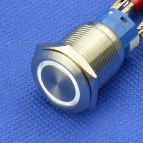 19mm 12v white led 5 pins momentary push button waterproof angel eye car switch for sale
