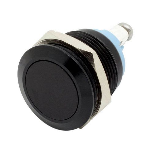 19mm BLACK Momentary Anti Vandal Button Stainless Steel Metal Push Button Switch