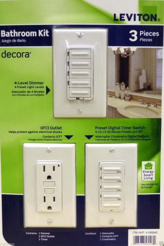 Leviton 3Pc. Switch Kit  Dimmer GFCI Digital Timmer  Elecrical Dimmer Lighting