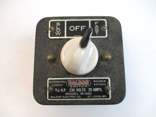 Vintage baldor switch 230 volts 20a m-486 for sale