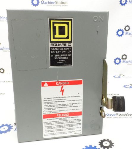 SQUARE D GENERAL DUTY ELECTRIC SAFETY SWITCH D321N - 240VAC 3-PHASE 30 AMP