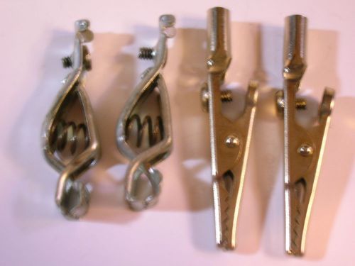 2 PAIRS METAL ALLAGATOR CLIPS NEW
