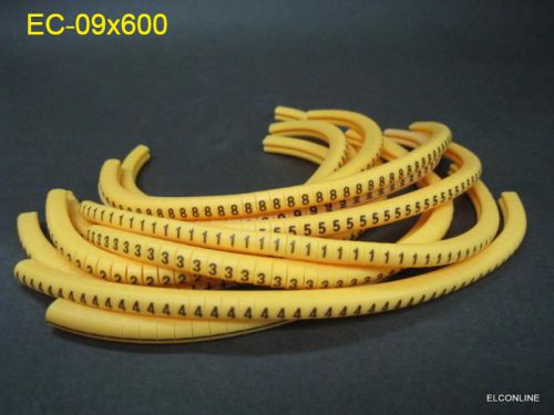 #ewax2 ec-1 yellow cable wire markers letter 0 to 9,+,-  x 600 pcs for sale