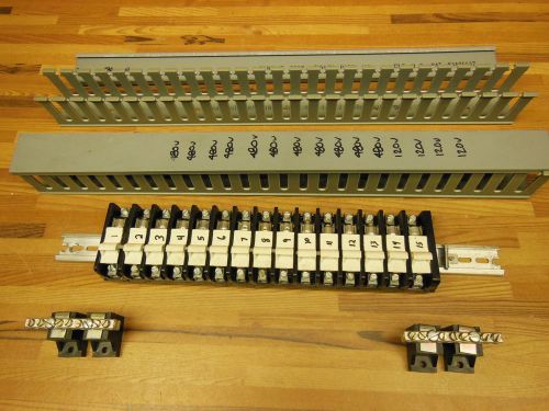 Fused electrical buss bus block terminal 15 fuse w/ panduit duct for sale