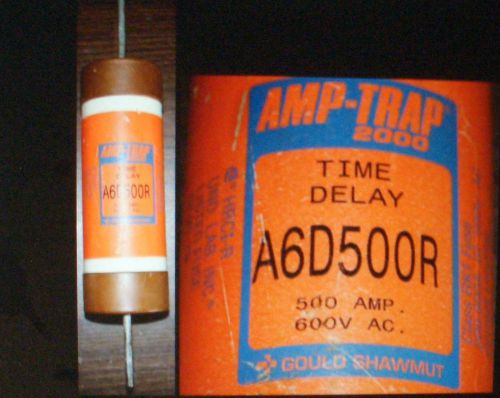 New A6D500R TRAP FUSE by GOULD / SHAWMUT 500A FUSE 600VDC TIME DELAYED