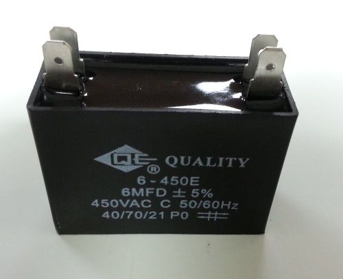 2pcs fan metallized capacitor ac 450v 50/60hz 6uf for sale