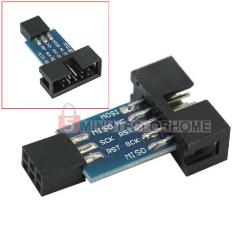 1 Pc 10 Pin to 6 Pin Converter Adapter For AVRISP/USBASP/STK500 Useful
