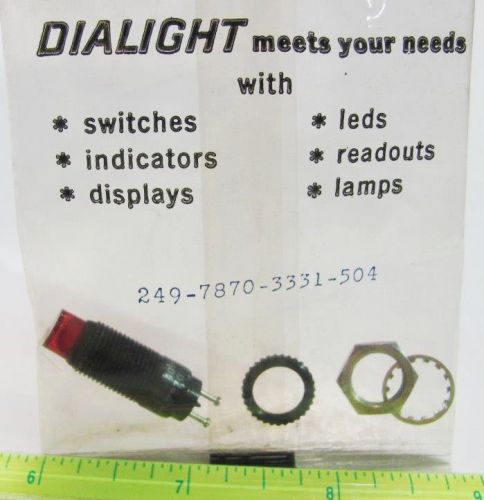 1x dialight 249-7870-3331-504 10vdc red short cyl lens 3/8&#034; led indicator new for sale