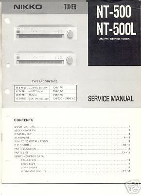 NIKKO NT-500/L NT500/L SERVICE MANUAL Original Manual