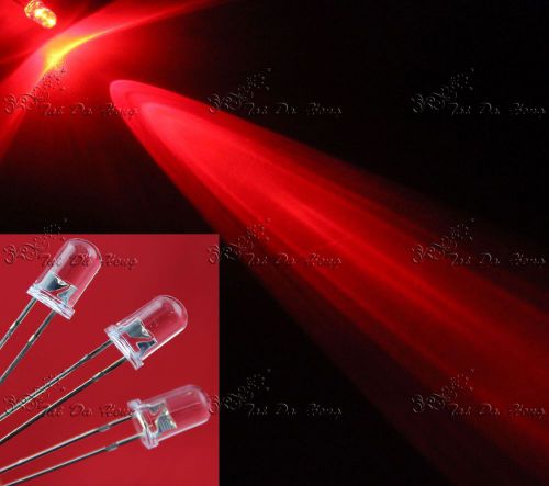 100pcs red ultra-bright 5mm 2pin clear ruond top leds lamp light-emitting diode for sale