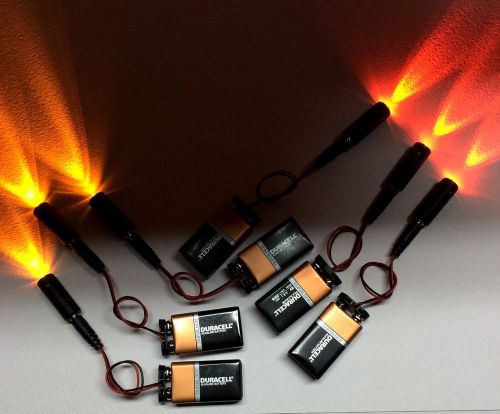 6 pcs led lights 3 sunset amber 3 pure orange 3 pcs 9 volt clips mel-a3/o3-9v-6p for sale