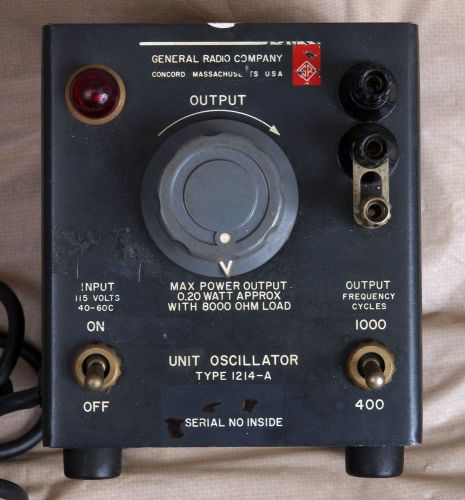 Unit Oscillator 400/1000 Cycles General Radio 1214-A Vintage Pre-1970