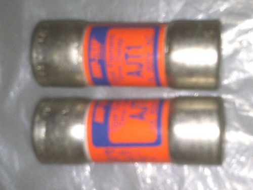 Lot of TWO AMP-TRAP Time Delay Fuses #AJT1 1A 600V AC  FREE SHIP