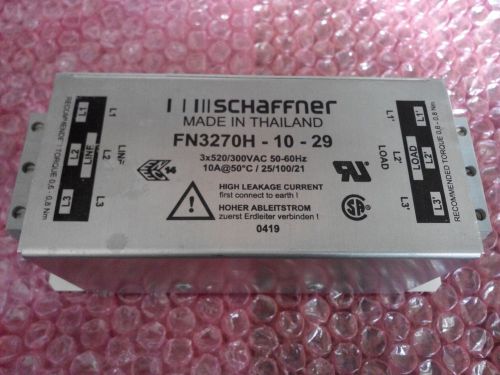 Schaffner fn3270h-10-29 line filter compact 3-ph emc/rfi 10a for sale