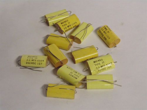 Lot of 12 midwec type 7f 2.0 mfd +-10% 200vdc 107/96 (c10-1-52) for sale